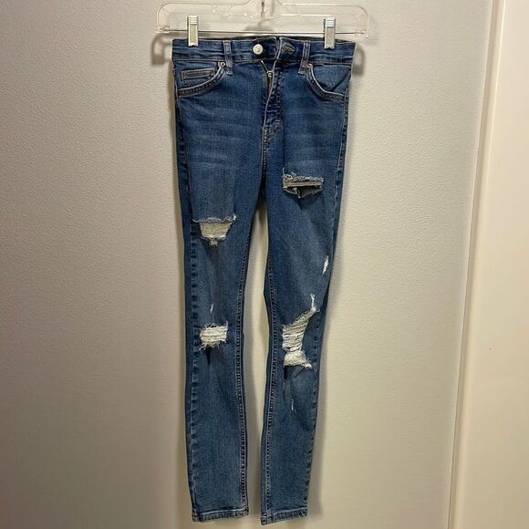TOP Shop Jamie Moto blue jeans - Picture 1 of 8